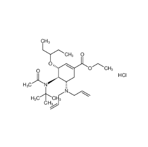 (3 R, {{1}} R, 5 S) - {{1}} - N-acetil (1, {{5 }} - dimetiletil) ammino - 5 - N, N-diallylamino - 3 - (1 - etilpropossi) - 1 - cicloesene - 1 - carbossilico Acido etilico estere monocloridrato CAS 6 5 1 3 2 {{1}} - 08-2