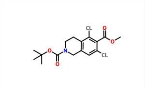 Acido 5,7-dicloro-3,4-diidro-2,6(1H)-isochinolindicarbossilico, 2-(1,1-dimetiletil)6-metil estere CAS 851784-80-0